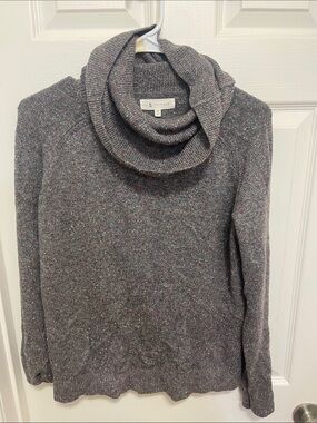 LOFT Lou & Grey Gray Flecked Cowl Neck Sweater